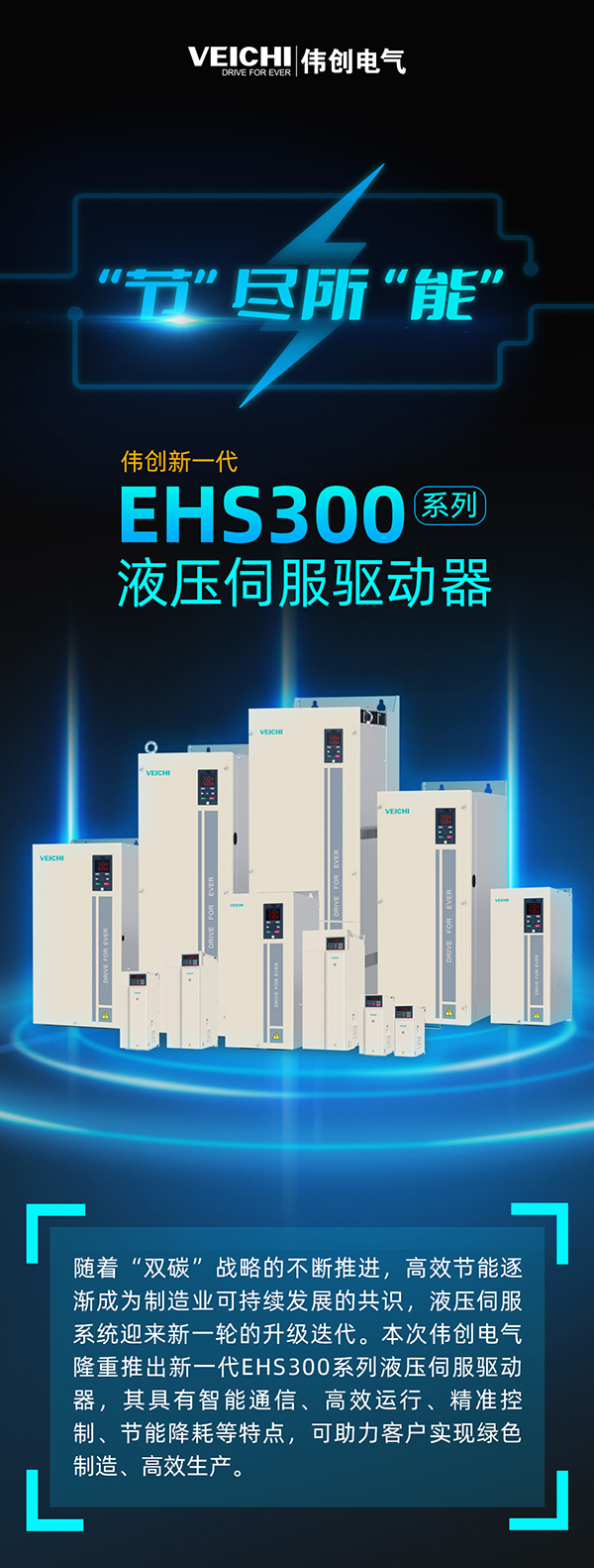 “节”尽所“能”丨伟创新一代EHS300系列液压伺服驱动器首发上市